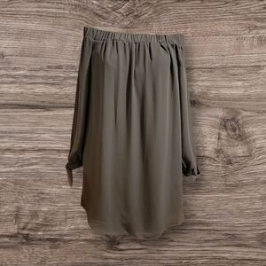 Express army green off the shoulder 3/4 sleeve shirt dress woman's size XL